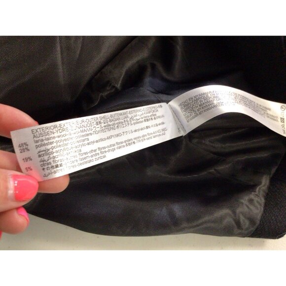 Zara Black Wool Coat Oversized Jacket Womens Medium - Picture 5 of 7